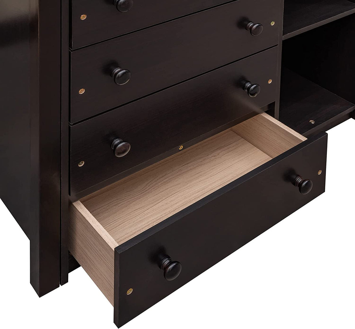 Harper & Bright Designs Twin Over Full Bunk Beds with Six Drawers and Flexible Shelves,Wooden Bunk Beds with Storage and Removable Bottom Bed for Kids Girls Boys,No Box Spring Needed (Espresso) Harper & Bright Designs