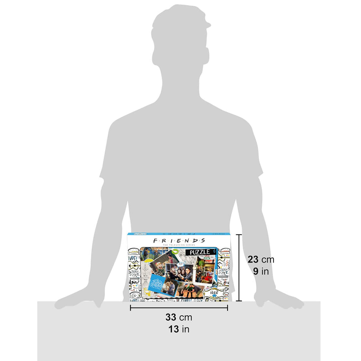 Top Puzzles Friends Scrapbook 1000 Piece Jigsaw Puzzle Game, Assemble characters from the popular TV Series including Joey, Ross, Rachel, Chandler, Phoebe and Monica, gift for ages 10 plus Top Trumps