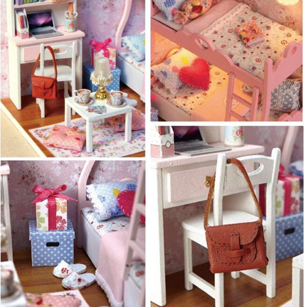 Flever Dollhouse Miniature DIY House Kit Creative Room with Furniture and Cover for Romantic Artwork Gift(Mood for Love) Flever