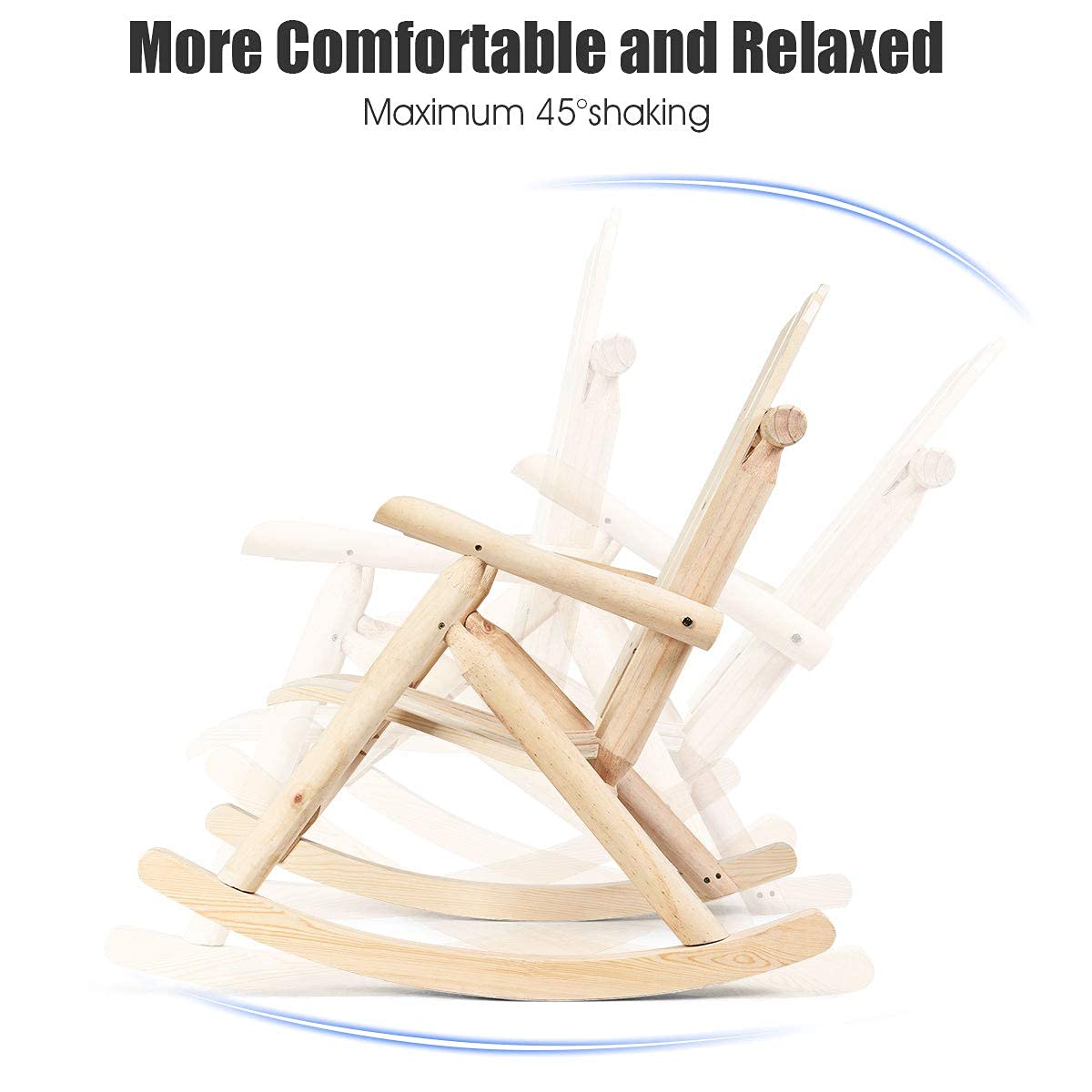 Giantex Log Wooden Rocking Chair Set of 2, Wood Porch & Patio Rockers with Slatted Seat and Backrest, Adirondack Rockers, Outdoor Accent Furniture for Balcony, Garden, Poolside, Backyard, Natural Giantex