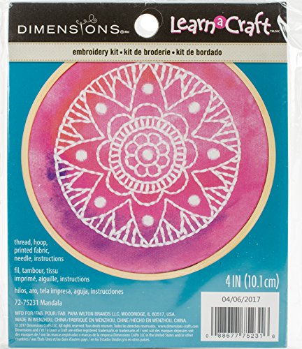 Dimensions Mandala Craft Mini Embroidery Kit for Beginners, 4''