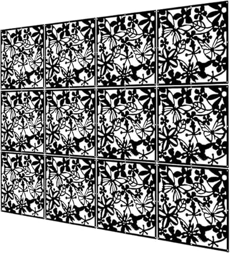 12+4PCS KEIBIKEIDI Hanging Room Divider Screens Made of Environmentally PVC, Simple and Modern Black Hanging Panel Screen for Decoration Home, Livingroom,Bedroom, Kitchen, Dining Room,Hotel and Bar KEIBIKEIDI