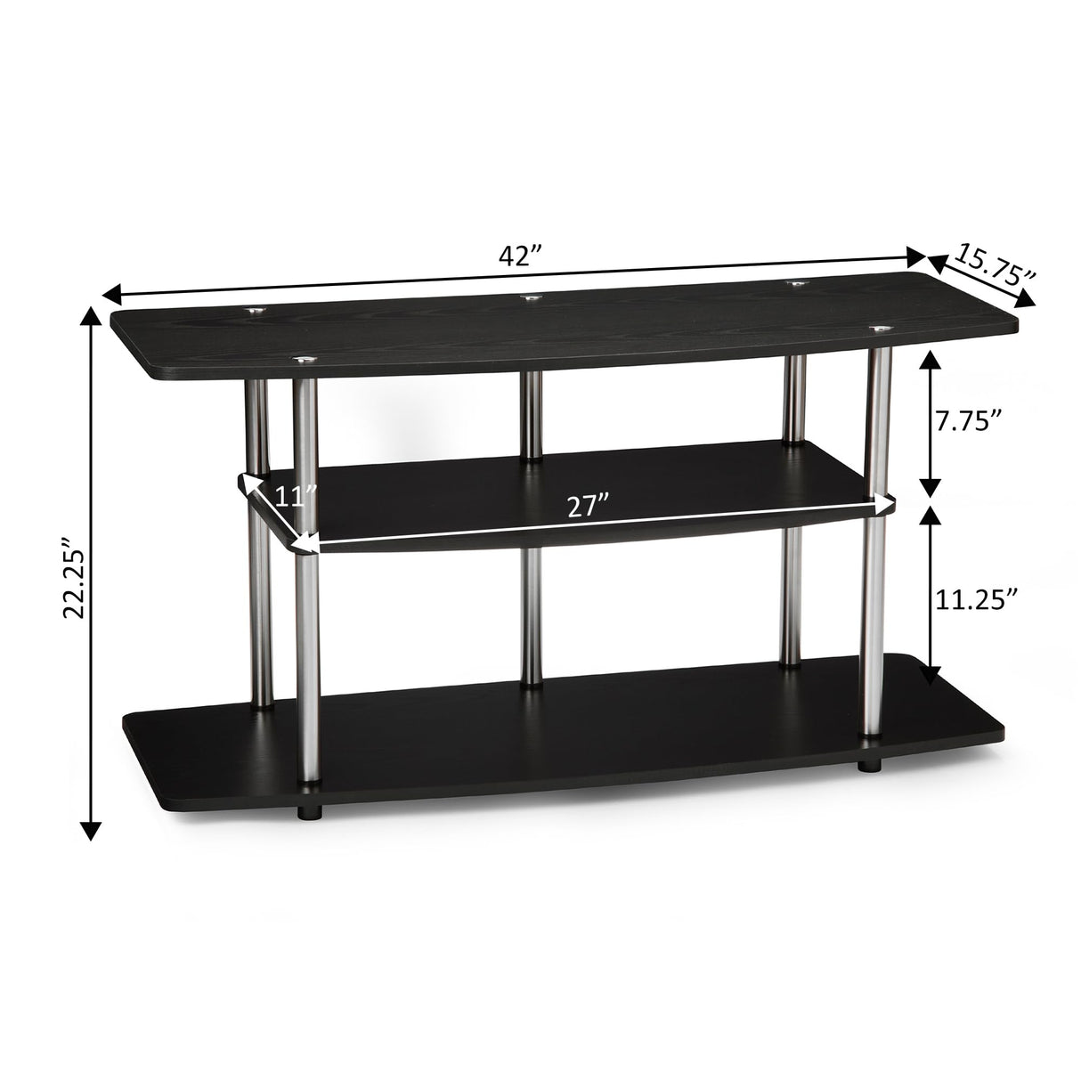 Convenience Concepts Designs2Go No Tools 46 inch 3 Tier Wide TV Stand, Black Convenience Concepts
