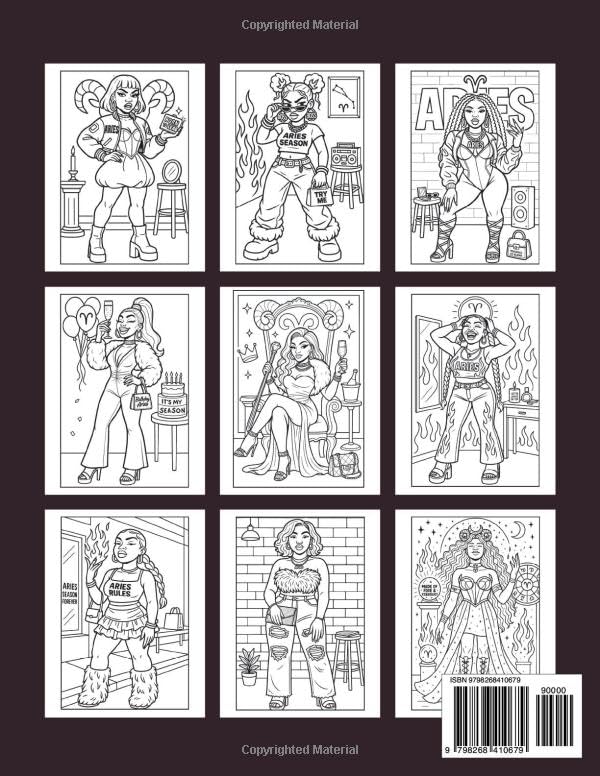 Baddie Zodiac Coloring Book: Aries Edition: Fierce, fiery, and unapologetic — just like Aries. A bold coloring experience for zodiac baddies who were born to stand out. Majosta