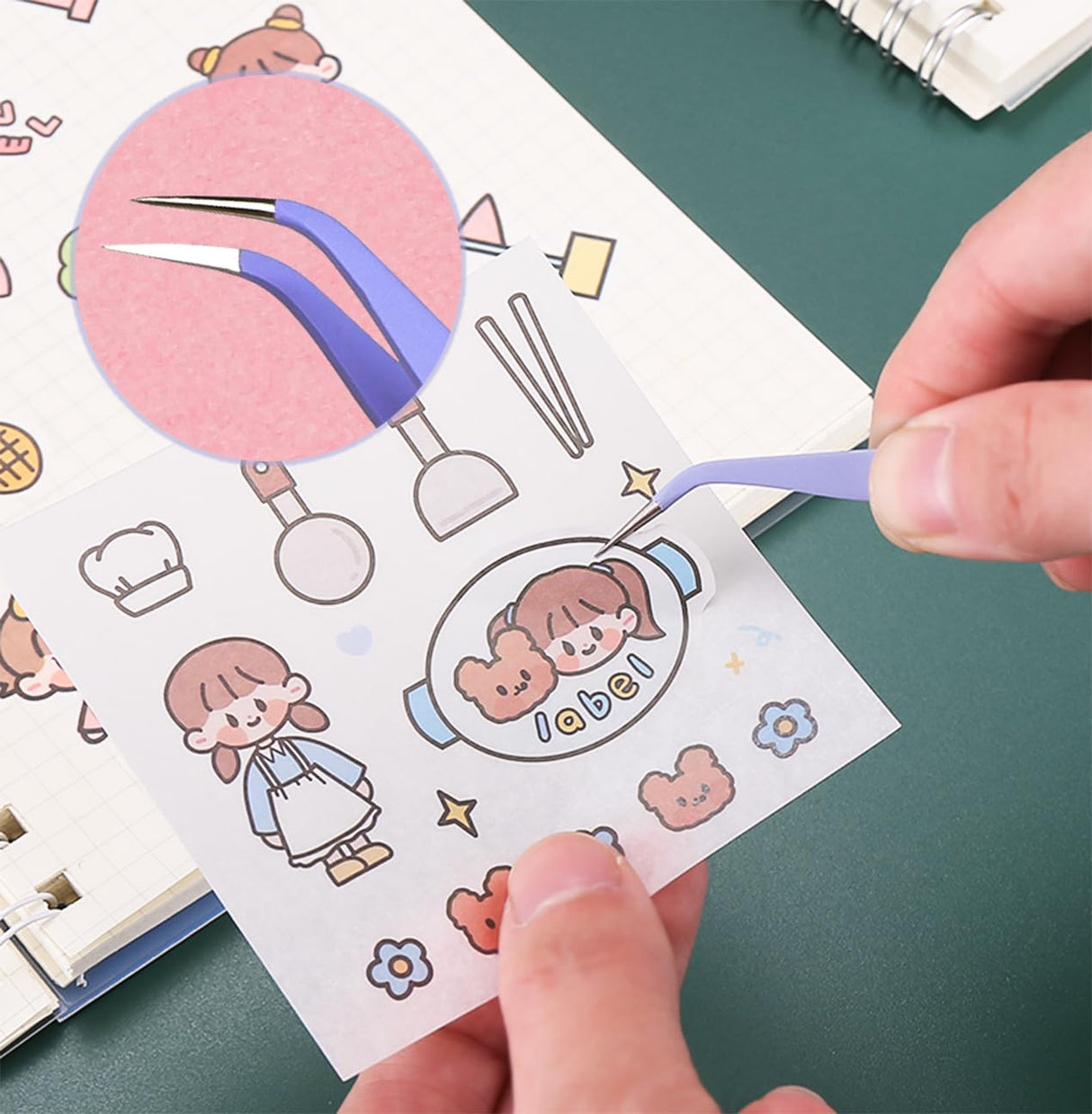 Arvakr Scrapbooking Tools, Scrapbook Supplies with Sticker Tweezers, Glue Pen for Crafting, Card Making, Sticker Cutter, Paper Craft Arvakr