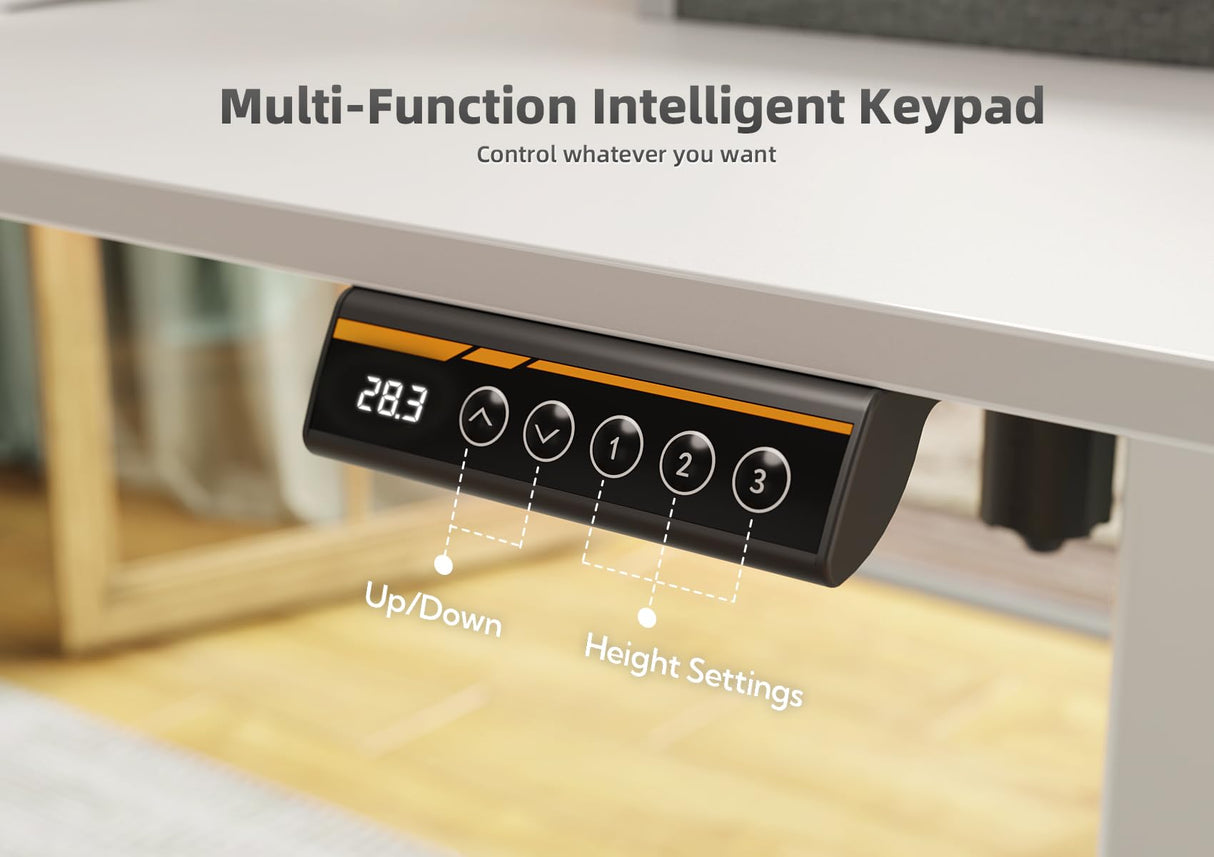 YDN Electric Standing Desk with Drawers, Adjustable Height Stand Up Desk, 48 inch Electric Sit Stand Computer Desk for Home Office, White YDN