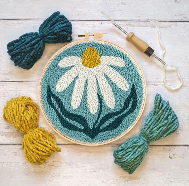 ZuoAnLF Punch Needle Kits for Adults Beginner, Punch Needle Tool with Punch Needle Fabric Hoops Yarns and Sewing Needles, Gifts & Home Wall Decor, 8inch ZuoAnLF