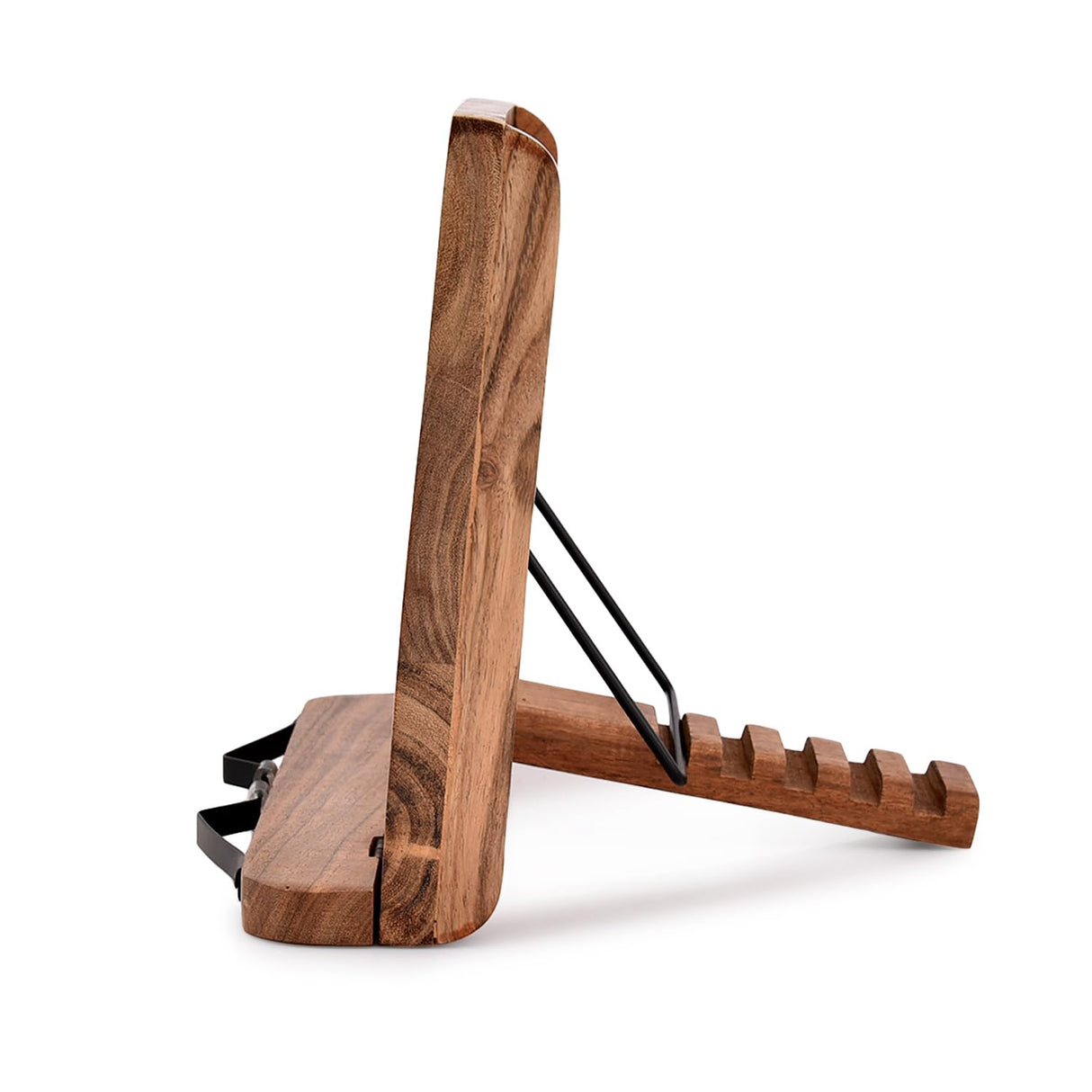 NIRMAN Acacia Wood Book Stand Adjustable Angle Reading Book Holder for Textbook, Receipe, Music Books, Tablet for Home Office Kitchen Lightweight Bookstand (11" x 9" x 1.5") NIRMAN