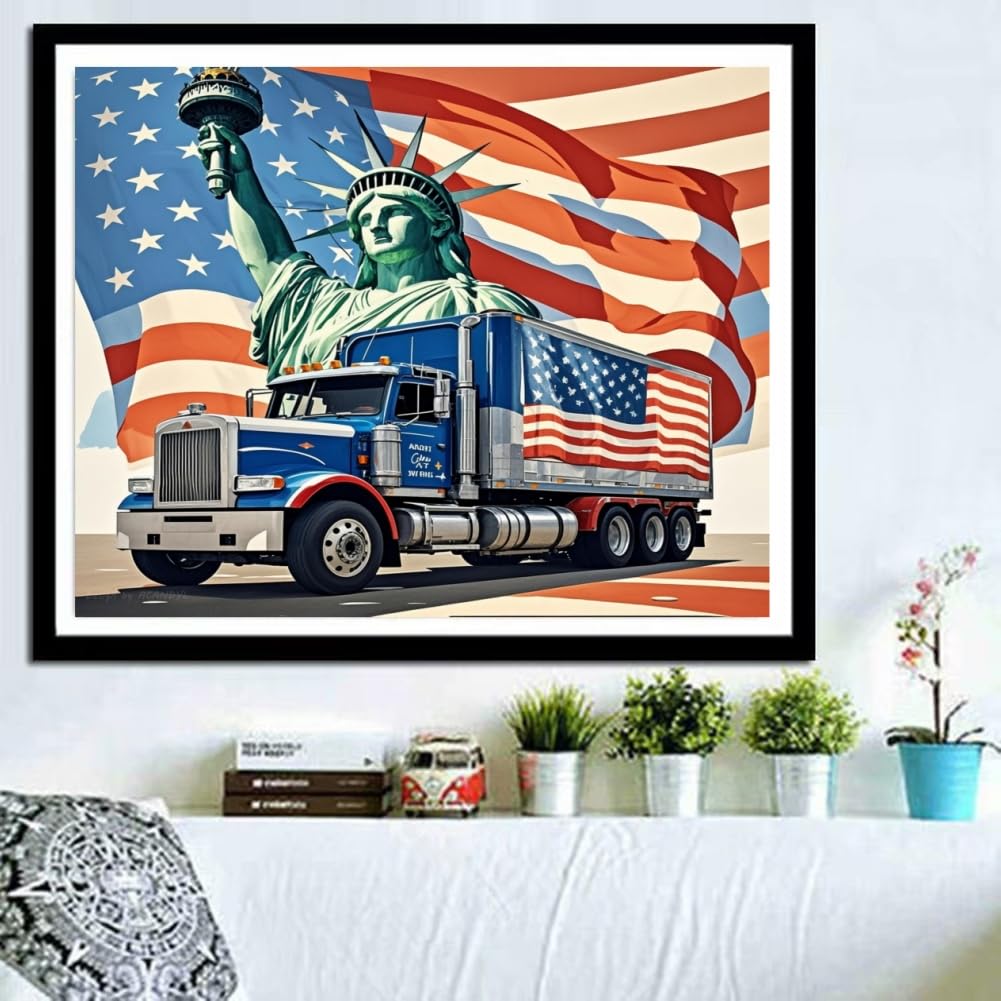 ACANDYL Car DIY Paint by Numbers Kit for Adults Paint by Numbers Beginner Truck Canvas Painting by Number DIY Acrylic Oil Painting on Canvas Arts Craft Decoration 16x20 in ACANDYL