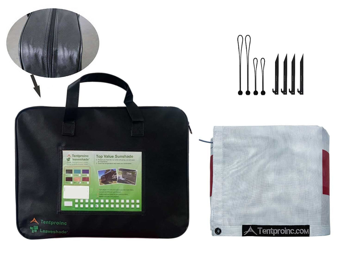 Tentproinc RV Awning Sun Shade Screen 8' X 15' 3'' (American Flag) Gray Mesh Sunshade Camper Trailer Awning Shade Screen UV Blocker Completed Kits Tentproinc