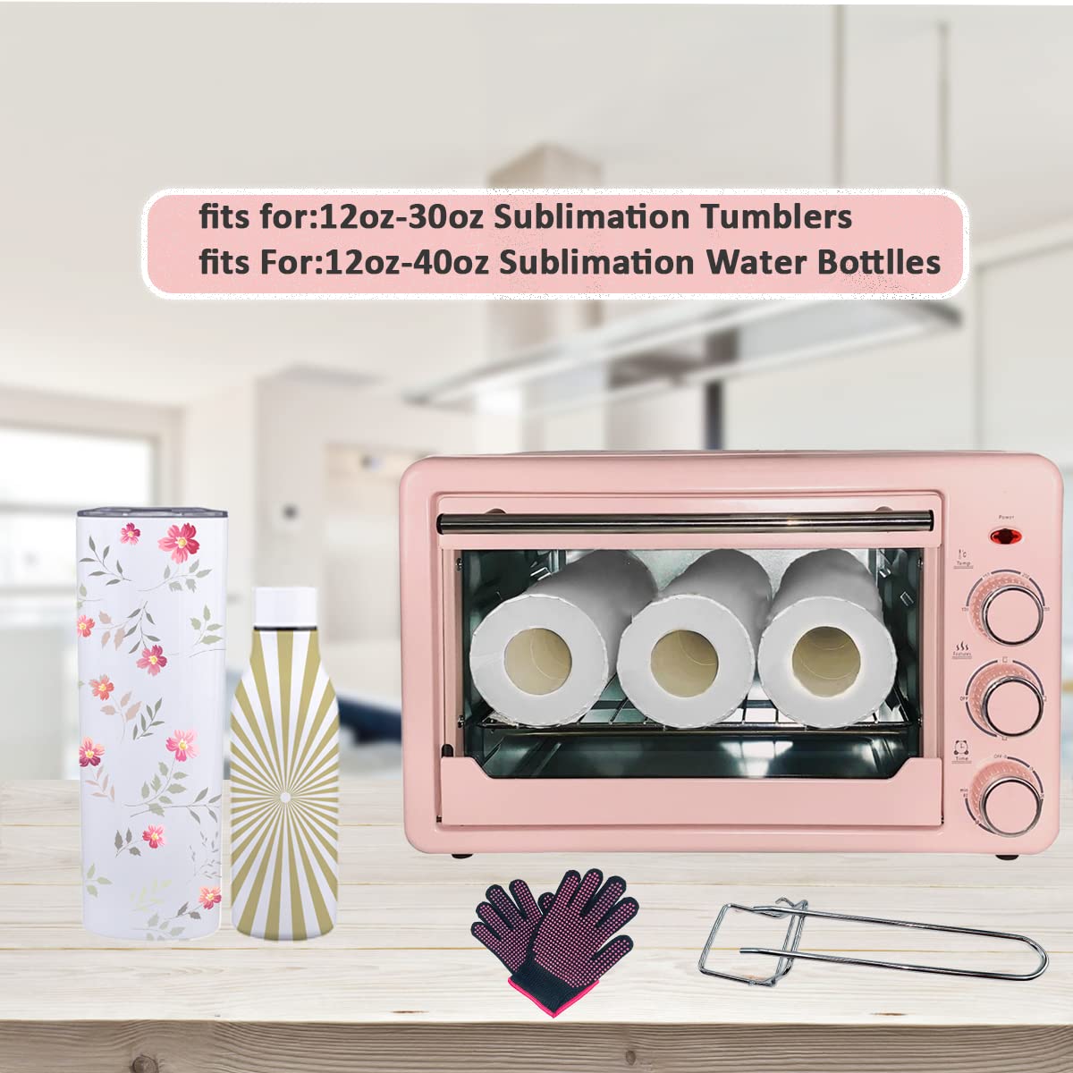 KAVIAT Sublimation Oven Machine with Heat Tape,Gloves,1500W 22L 110V Convection Oven for Sublimation Blanks Mugs Tumblers,Water Bottles,Cups Bulk Sublimation Printing KAVIAT