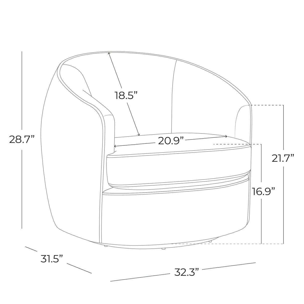CHITA Swivel Barrel Chair, Modern Comfy FSC Certified Upholstered Faux Leather Accent Chair for Living Room, Fully Assembled, Grey CHITA