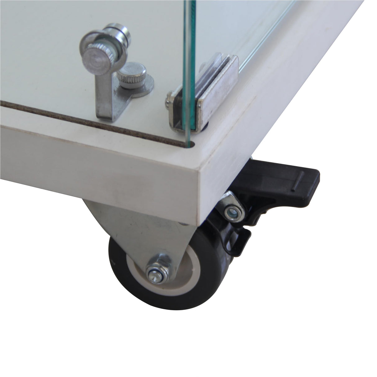 Glass Display Cabinet with Glass Doors, Tall 4-Tier Tempered Glass Floor Standing Curio Case with Lock for Collectibles, Toys, Books, Living Room, Quick Installation (4 Shelf 3 Column 2 Door, White) VFY