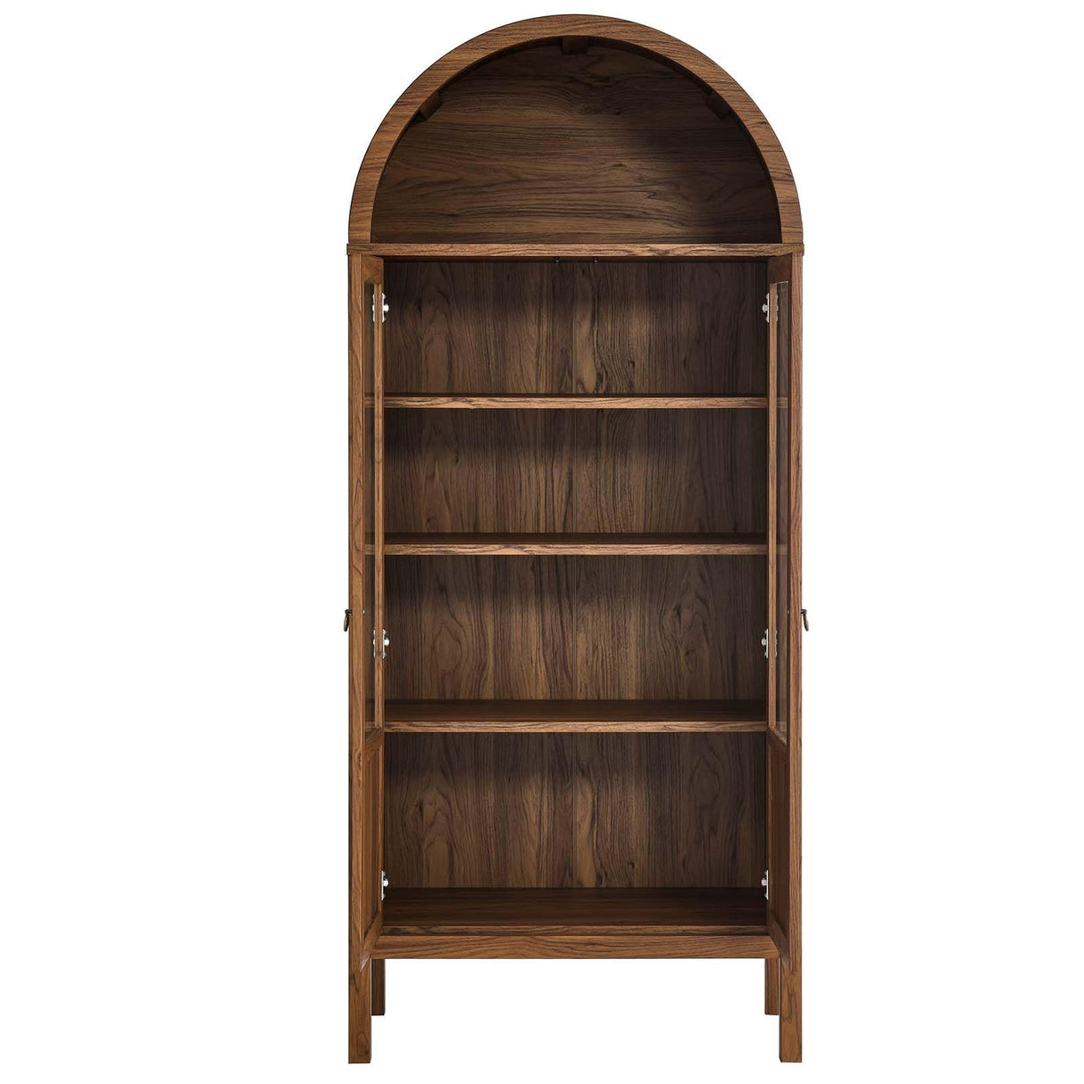 Modway Tessa Arched 71" Tall Storage Display Cabinet in Walnut Wood Grain Modway