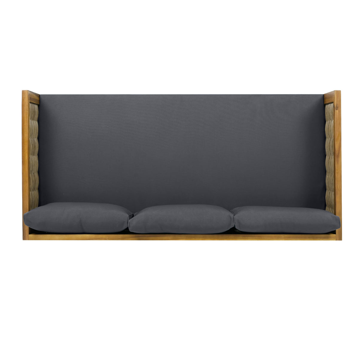 Merax 67.5" Outdoor Patio Daybed 3 Seater Sofa Bed,Acacia Wood Frame with Rattan Arm,Cushion & Pillow for Garden Merax