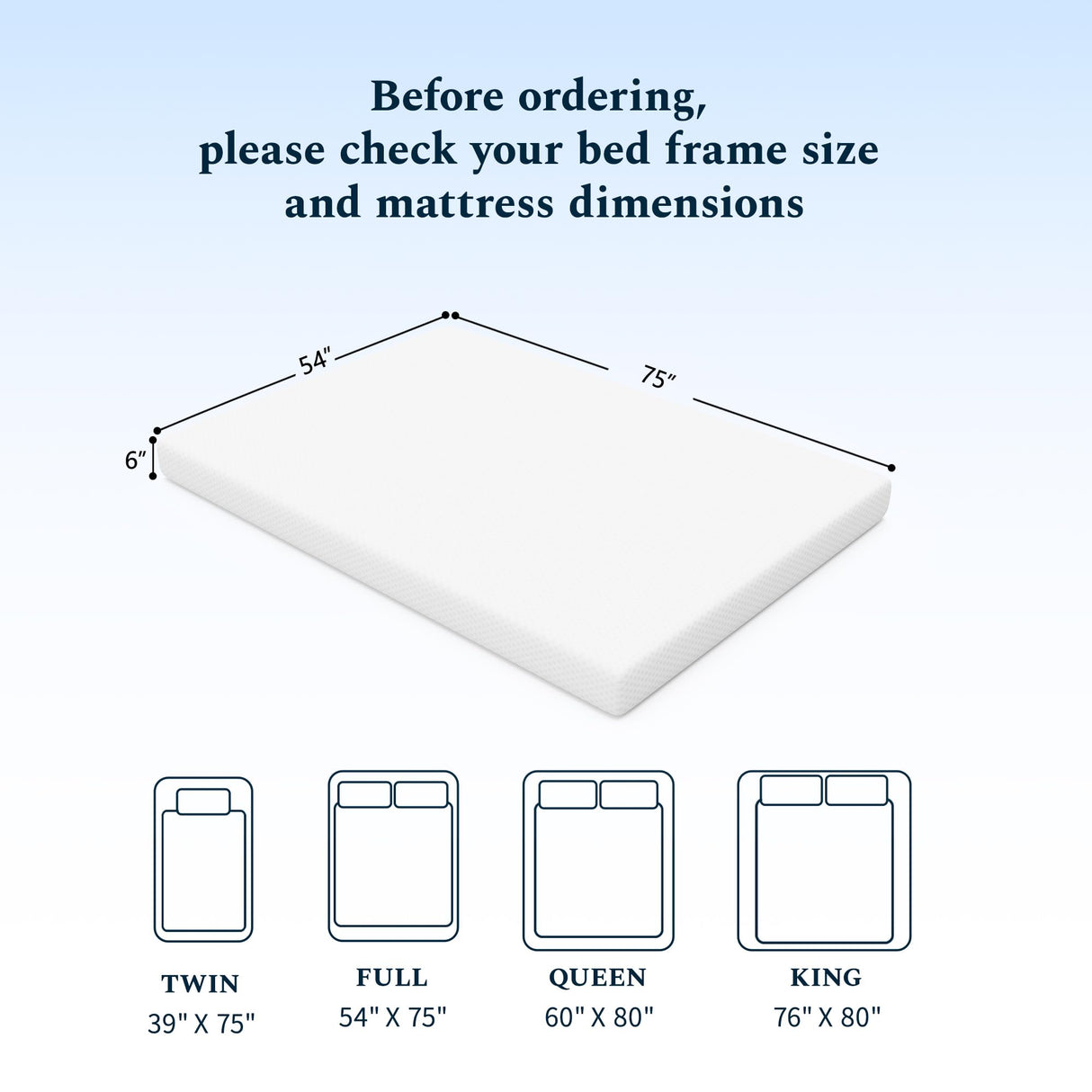 UACEO Full Mattress, 6 Inch Memory Foam Mattress in a Box, Fiberglass Free Full Size Mattresses for Pressure & Pain Relief, Soft and Comfortable UACEO