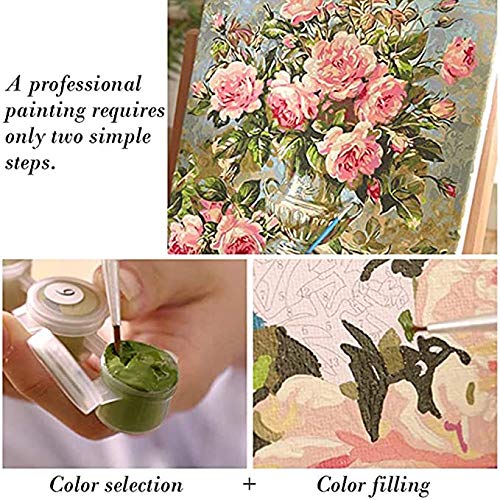 Afro Girl Painting Fashion Black Women Paint by Number Kits 16 x 20 inch Canvas DIY Tropical Leaves Oil Painting for Kids Adults Beginner with Brushes and Acrylic Nordics Boho Art Gift(Frameless) TUMOVO