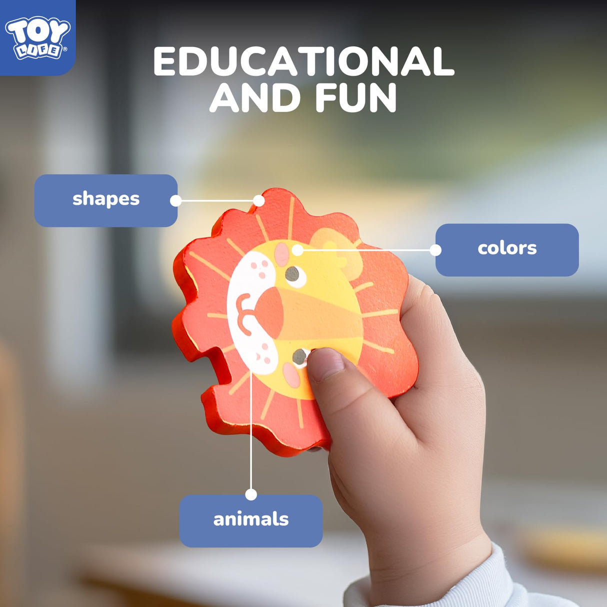 1-3, Animals Toddler Puzzles, Puzzles for Toddlers 2-4, Wood Puzzles Educational Montessori Toys Gifts for 1 2 3 Year Old, Baby Puzzles 12-18, Kids Learning Toy TOY Life