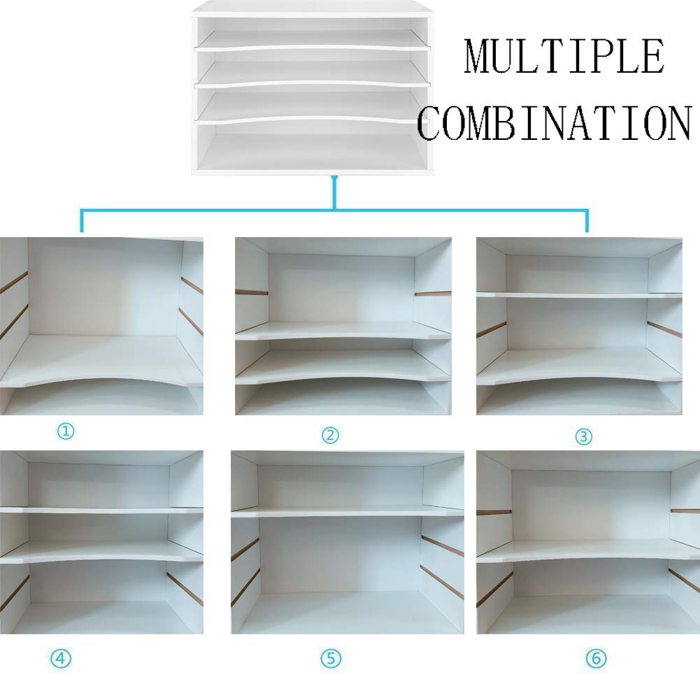 EMERIT Desk Paper Organzier Wood Paper Organizer Storage Office Paper Shelves Letter Tray File Sorter with Adjustable Shelves for Home Office EMERIT