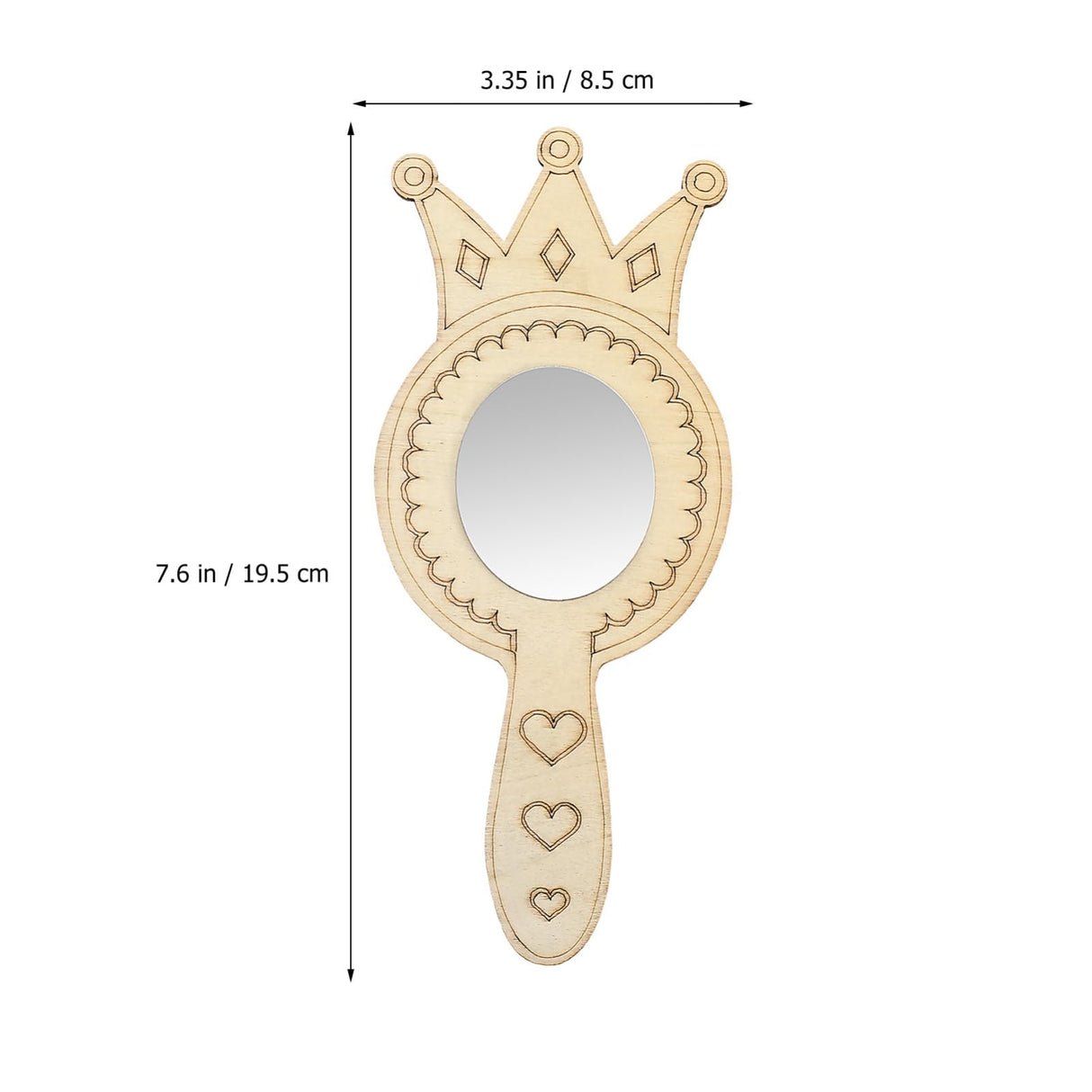 TOYANDONA 8 Pack Wooden Mirror Craft for Kids - Decorate Your Own Princess Mirror Unfinished Wood Handheld Crafts DIY Wooden to Paint for Activities Party Favors TOYANDONA