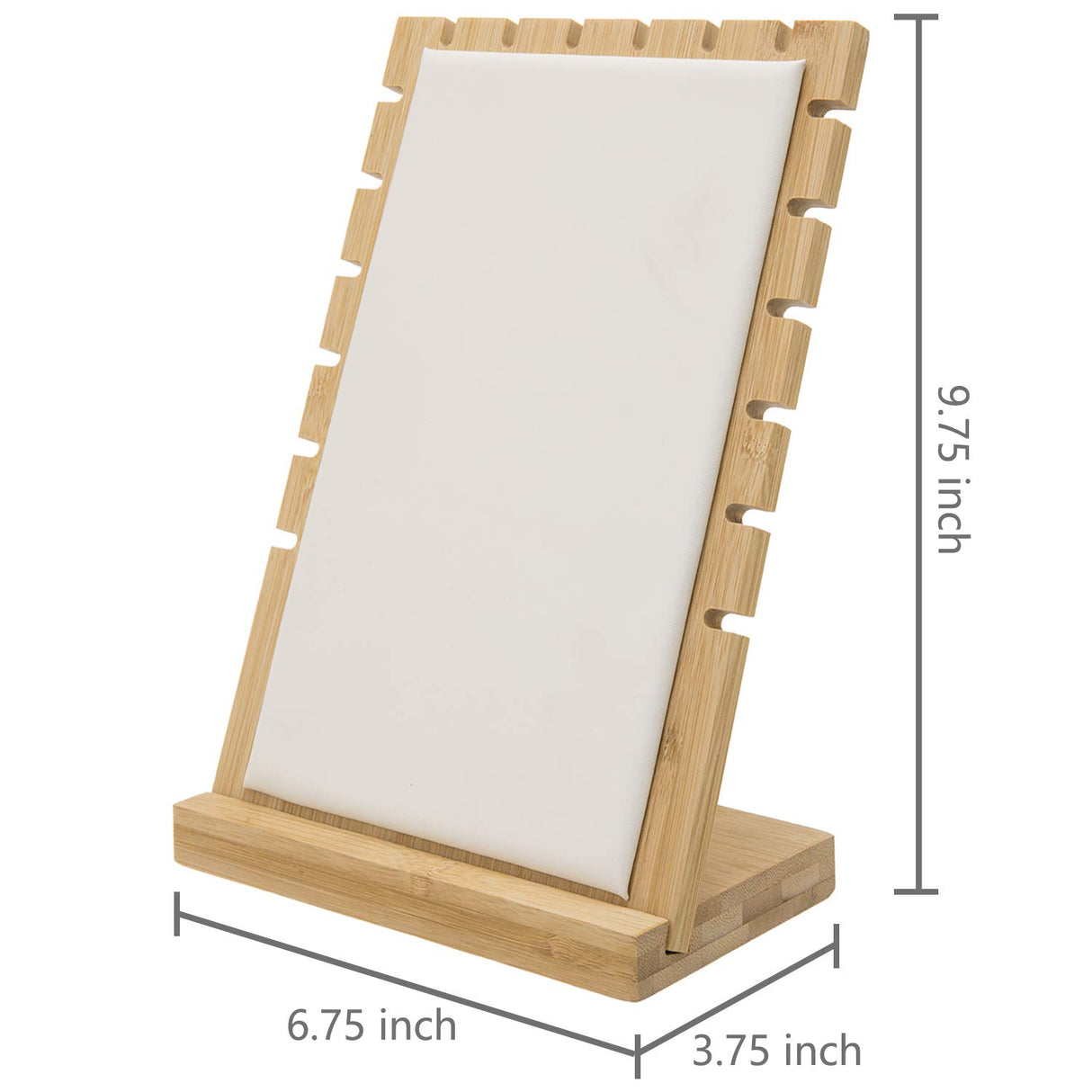 MyGift Bamboo & White Panel Jewelry/Necklace Tabletop Display Boards, Set of 2 MyGift