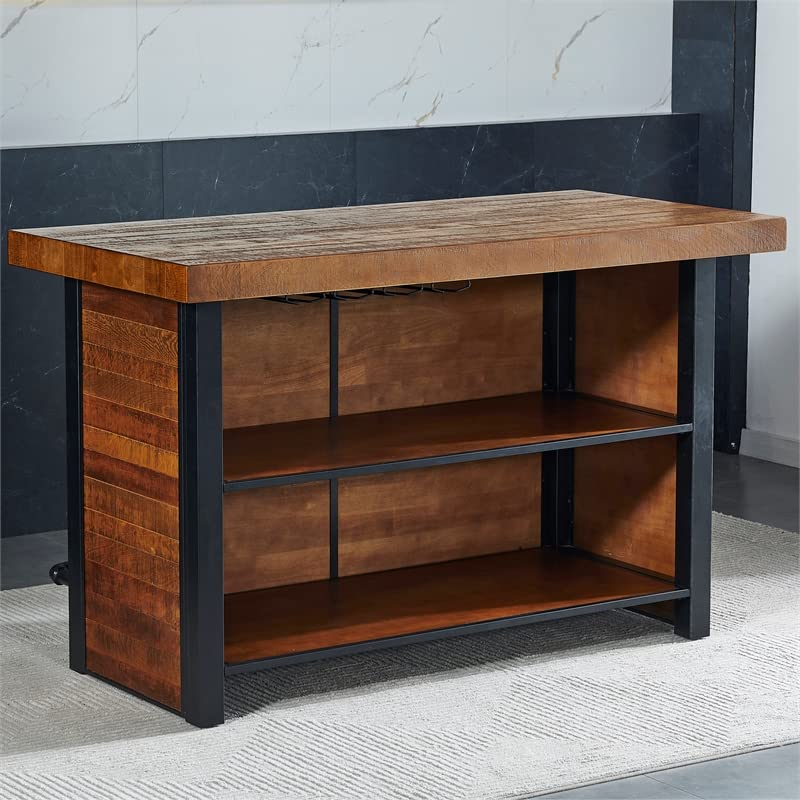 Steve Silver Tyler Chestnut Wood Finish 3-Piece Home Bar Steve Silver