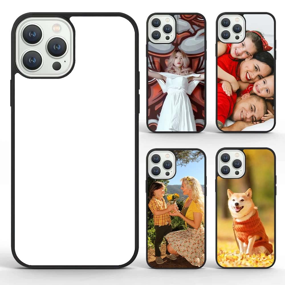 FOQENCCI 5 Piece Sublimation Case Compatible for iPhone 14 Pro Max,Blanks Printable DIY Phone Cases Soft Rubber + Hard PC Anti-Slip Shockproof Protective Phone Cover Compatible for iPhone 14 Pro Max FOQENCCI