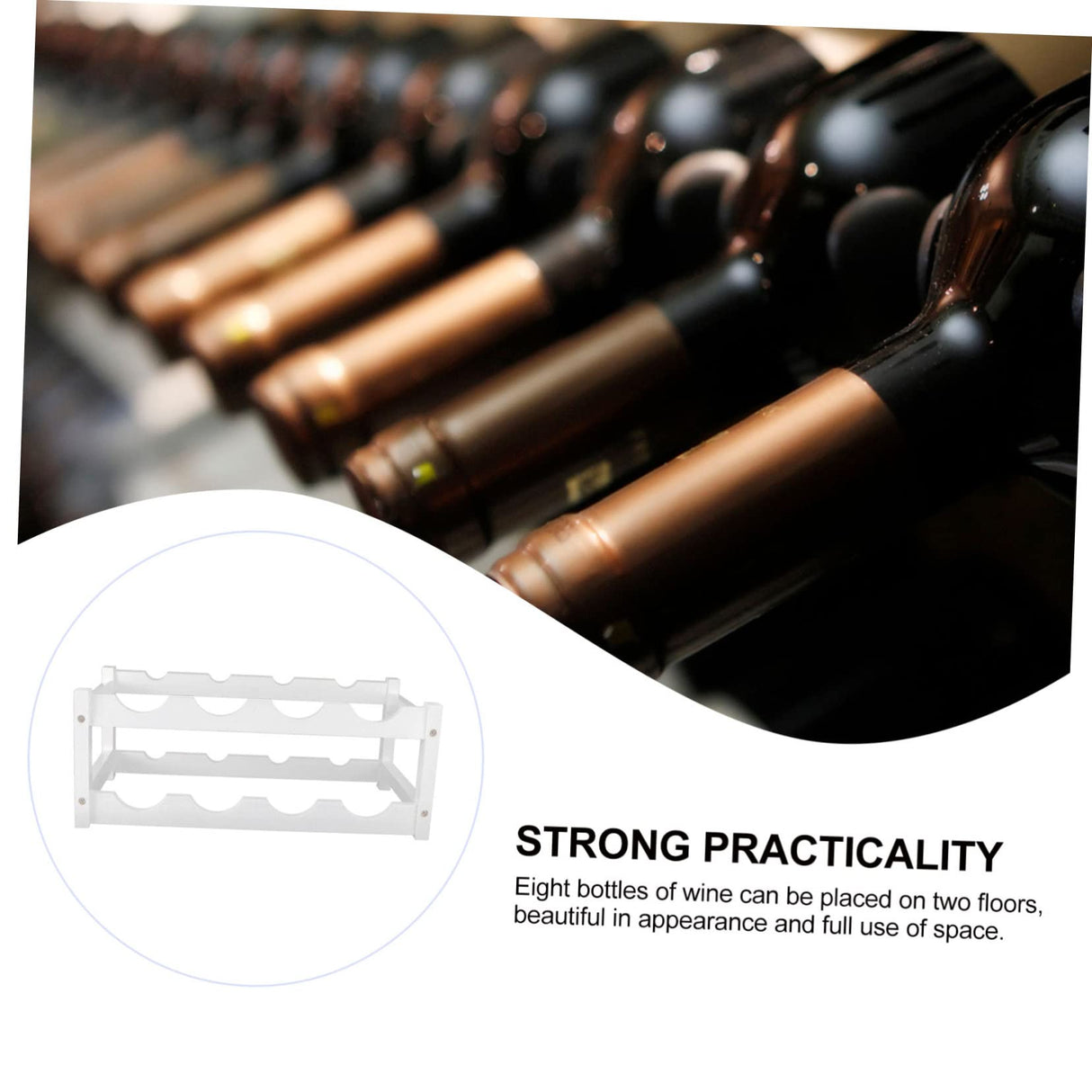 SHOWERORO Wood Wine Bottle Stand Wine Rack Decoration Wine Stand Countertop Wine Organizer Wine Storage Rack Wine Bottle Organizer Wine Rack Stand Wooden White Display Stand Vertical SHOWERORO