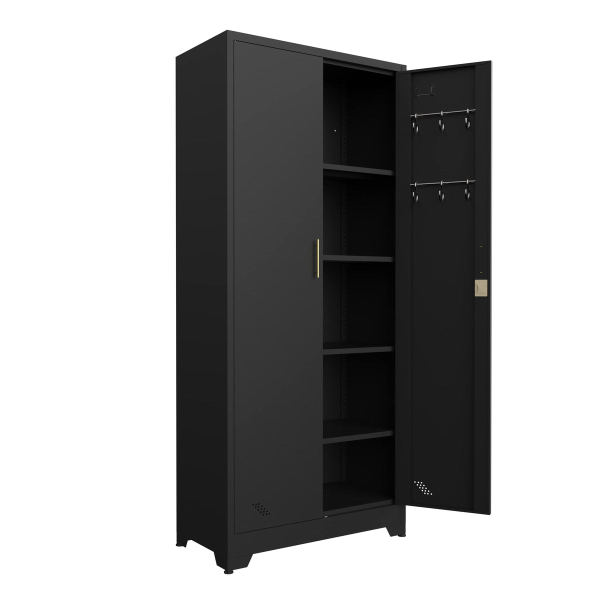 Metal Garage Storage Cabinet with 2 Doors and 5 Adjustable Shelves, 72" Steel Lockable File Cabinet,Locking Tool Cabinets for Office,Home,Garage,Gym Beardslee
