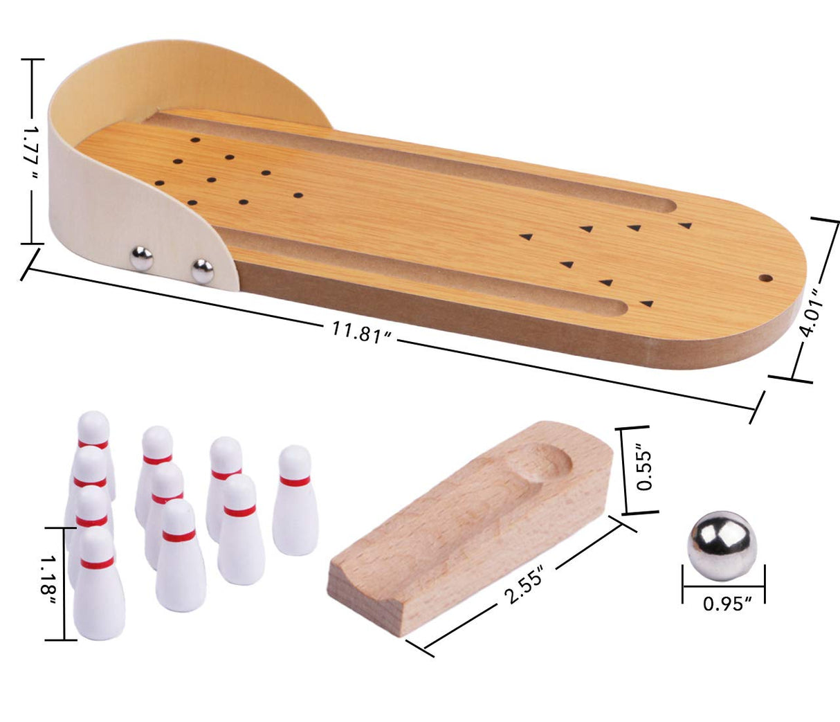 Table Top Mini Bowling Game Set-Tabletop Wooden Board Mini Arcade Desktop Tiny Bowling Shooting Alley Office Desk Stress Relief Gadgets Small Finger Toys Fun Gag Gifts for MenWomen Kids Teens Boys SYZ