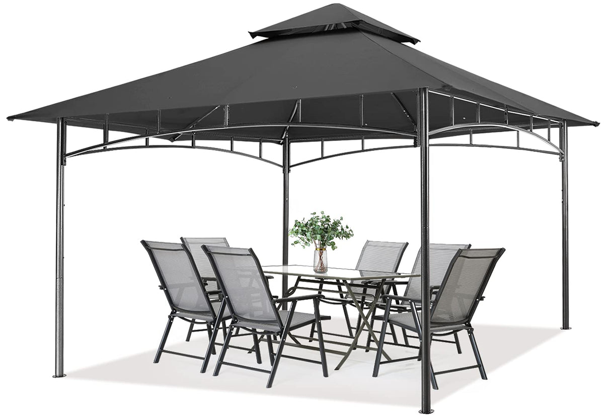 MASTERCANOPY Outdoor Garden Gazebo for Patios with Stable Steel Frame(11x11, Dark Gray) MASTERCANOPY