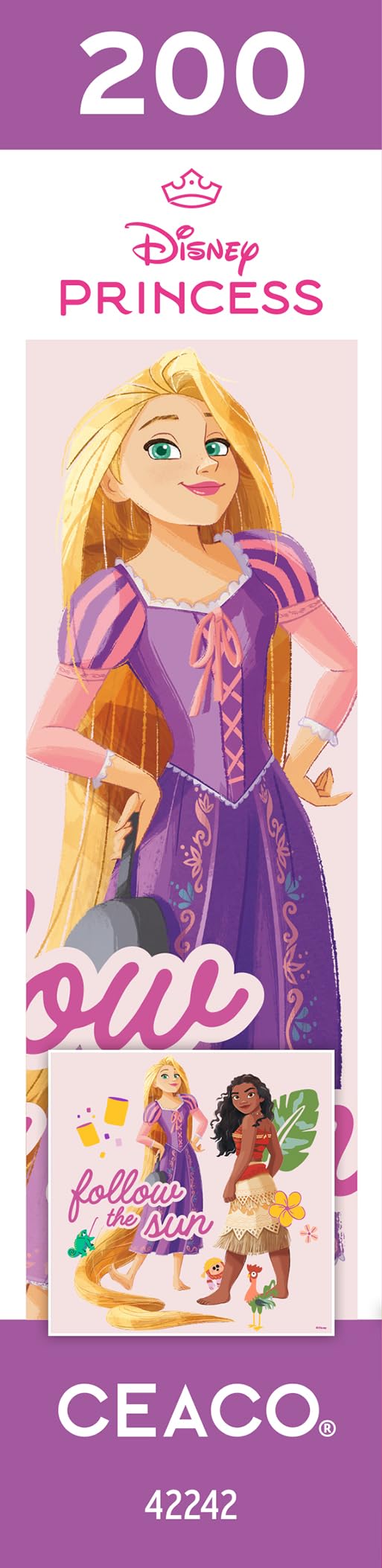 Ceaco - Disney Princess Featuring Rapunzel and Moana - Follow The Sun - 200 Piece Jigsaw Puzzle Ceaco