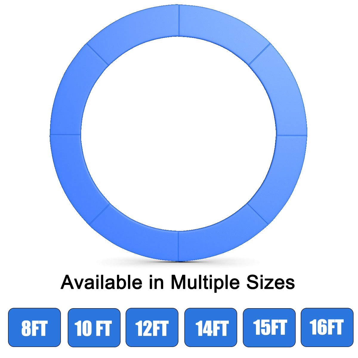 Giantex Trampoline Pad, 8ft 10ft 12ft 14ft 15ft 16ft Trampoline Replacement Safety Pad, No Holes for Pole, Waterproof Trampoline Accessories Spring Cover (15 Ft, Blue) Giantex