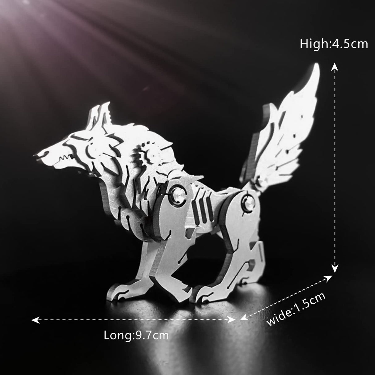 3D Metal Model Kits, Mechanical Wolf 3D Metal Puzzle,Steel Animal Series DIY Brain Teasers Simple 3D Puzzles Home Decor Art Craft Gifts Toys for Adult FILASLFT
