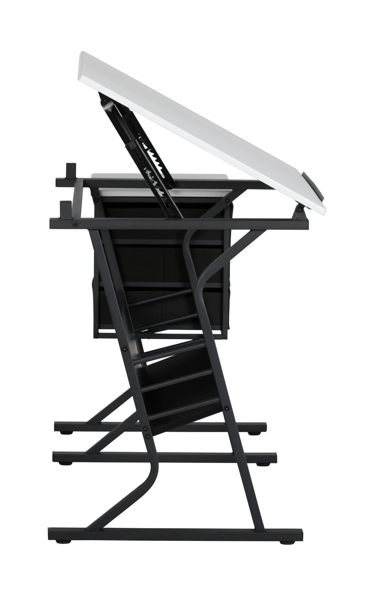 SD Studio Designs 2 Piece Eclipse Ultra Center/Drawing Table with Stool, Angle Adjustable Top, Storage Shelves, and Drawers SD STUDIO DESIGNS