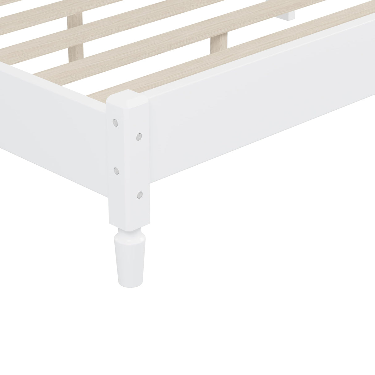 MaiDeHaoo Rattan Bed Frame Queen with Natural Rattan Headboard Wood Boho Bed Frame Queen with 12 Wooden Slats Support Noise Free - White MaiDeHaoo