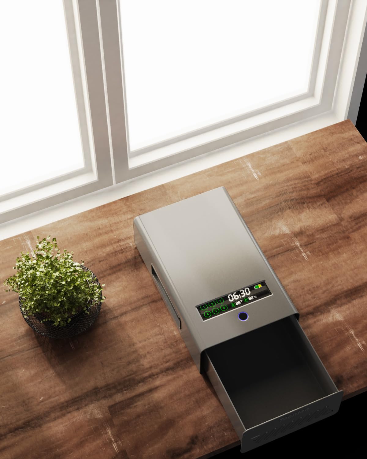 Slider Gun Safe for Nightstand, Desk, Bed Side,Truck,Auto Sliding drawer Hand Gun Safe for Pistol with Fingerprint, Handgun Lock Box with USB Power port,Safe for Valuable Items Teentan