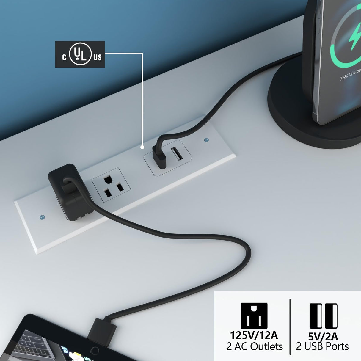 Gyfimoie 6 Drawer Dresser with Power Outlet, Floating White Dresser Chest of Drawer with LED Light,Modern Double Wide Drawer Organizer Cabinet for Bedroom,Living Room (White) Gyfimoie