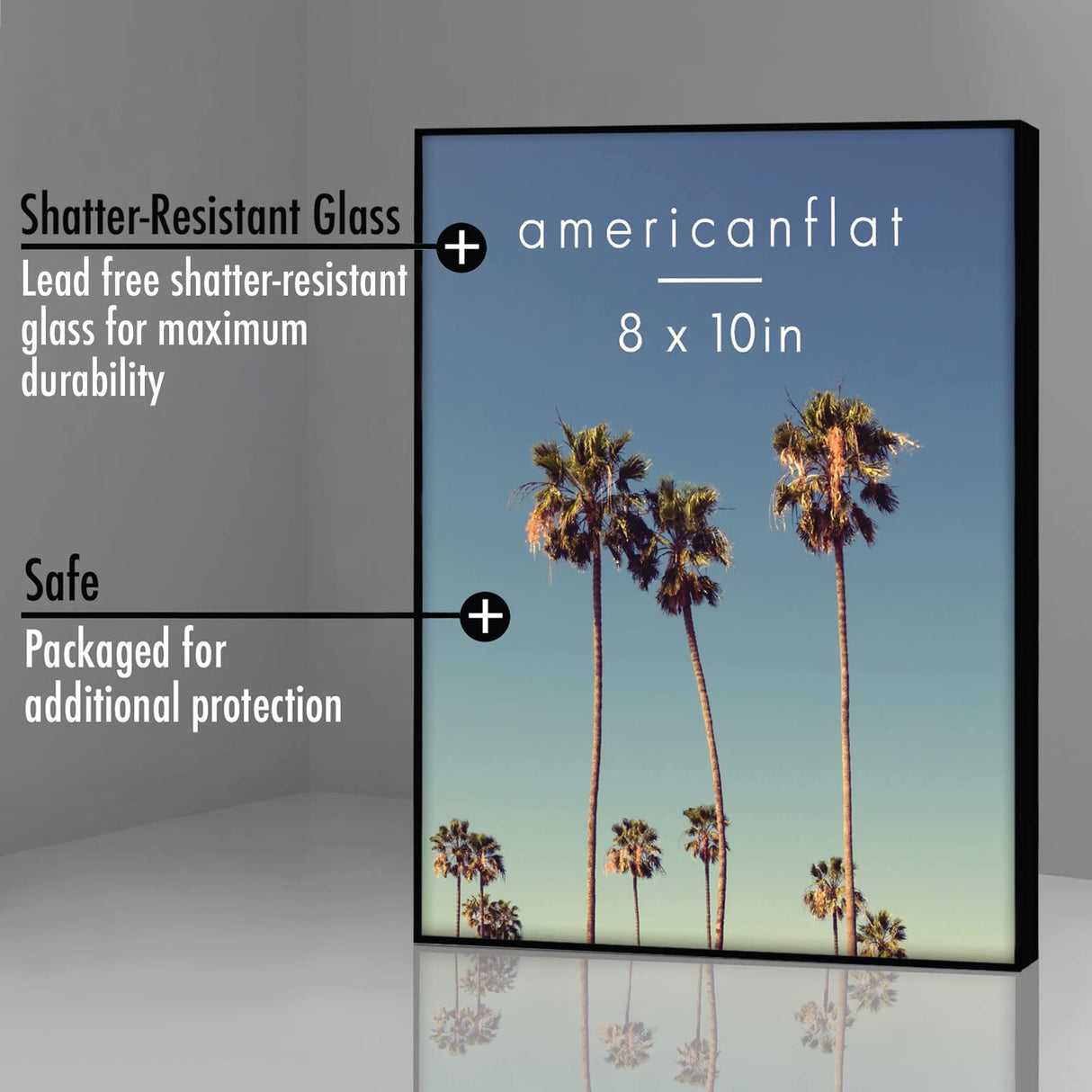 Americanflat Front Loading 8x10 Picture Frames in Black - Set of 6 - Thin Photo Frames with Shatter-Resistant Glass and Pop-In Easel Stand for Horizontal and Vertical Display Americanflat