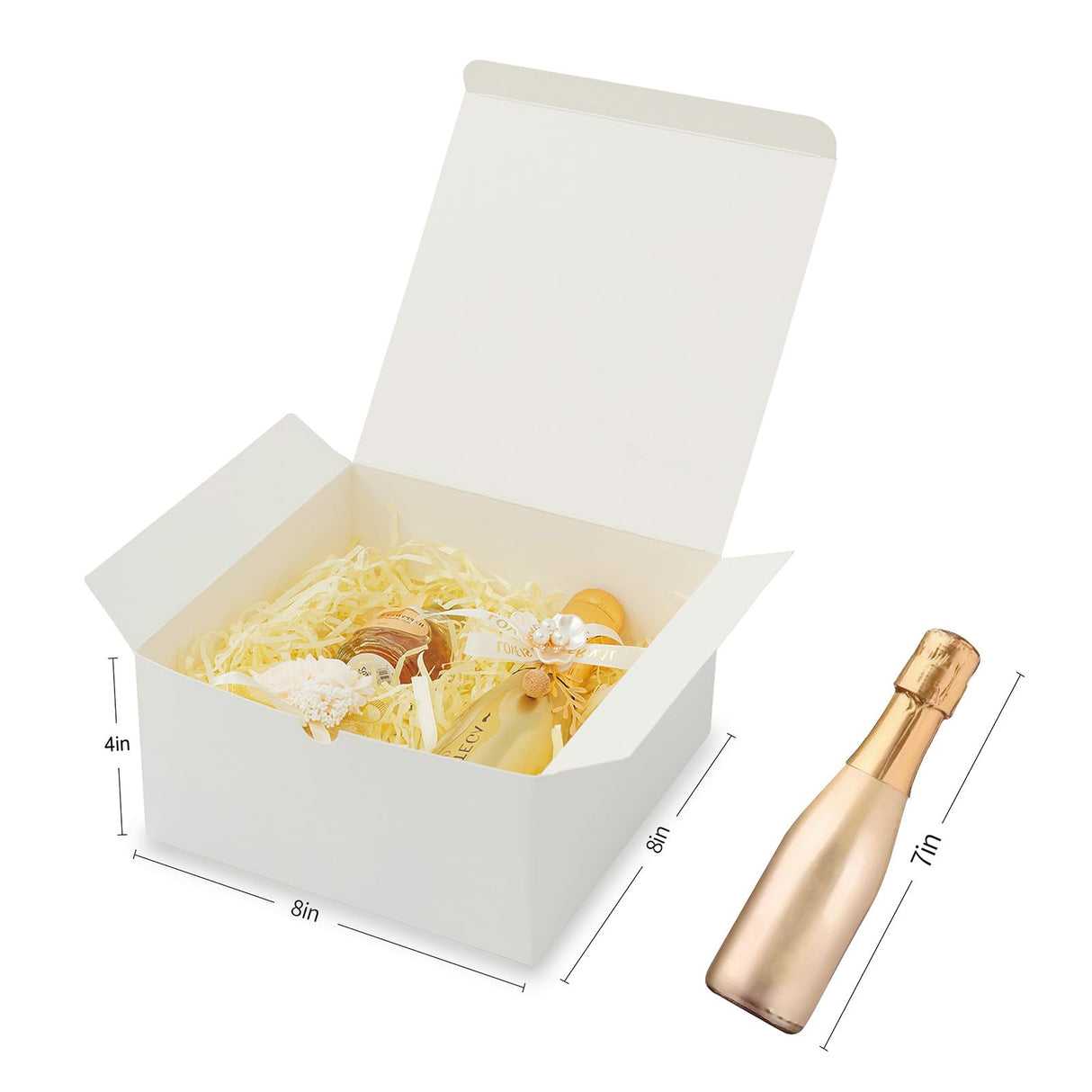 YUEFANBOX White Paper Gift Boxes with Lids 8×8×4 lnches,12Pack, for Gift Packaging, Bridesmaid Proposal Box, Birthday Party Favor Box, Christmas Gift Boxes, Easy Assemble Gift Boxes Bulk YUEFANBOX