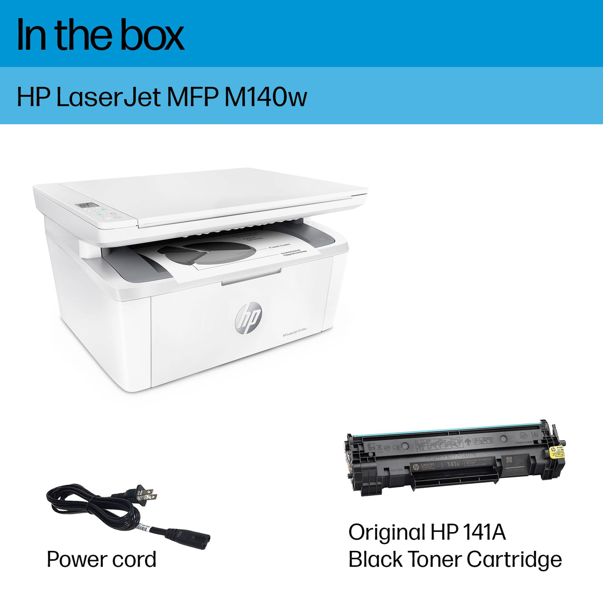 HP LaserJet MFP M140w Wireless Printer, Print, scan, copy, Fast speeds, Easy setup, Mobile printing, Best-for-small teams HP