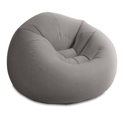 Intex 68579EP Beanless Bag Inflatable Lounge Chair: Corduroy Textured Flocking – Durable Vinyl – Folds Compactly – 220lb Weight Capacity – 45" x 45" x 28"
