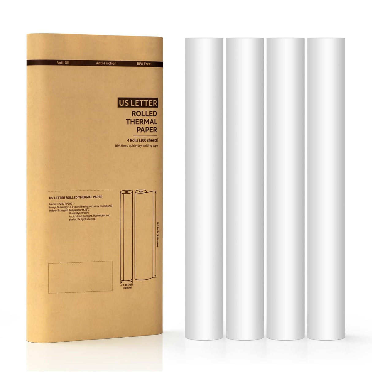 Gloryang Thermal Printer Paper 8.5''x11'' US Letter Size, Thermal Paper Quick-Dry, Advanced Thermal Printing, Compatible with Gloryang & JADENS PD-A4 Thermal Printer Gloryang