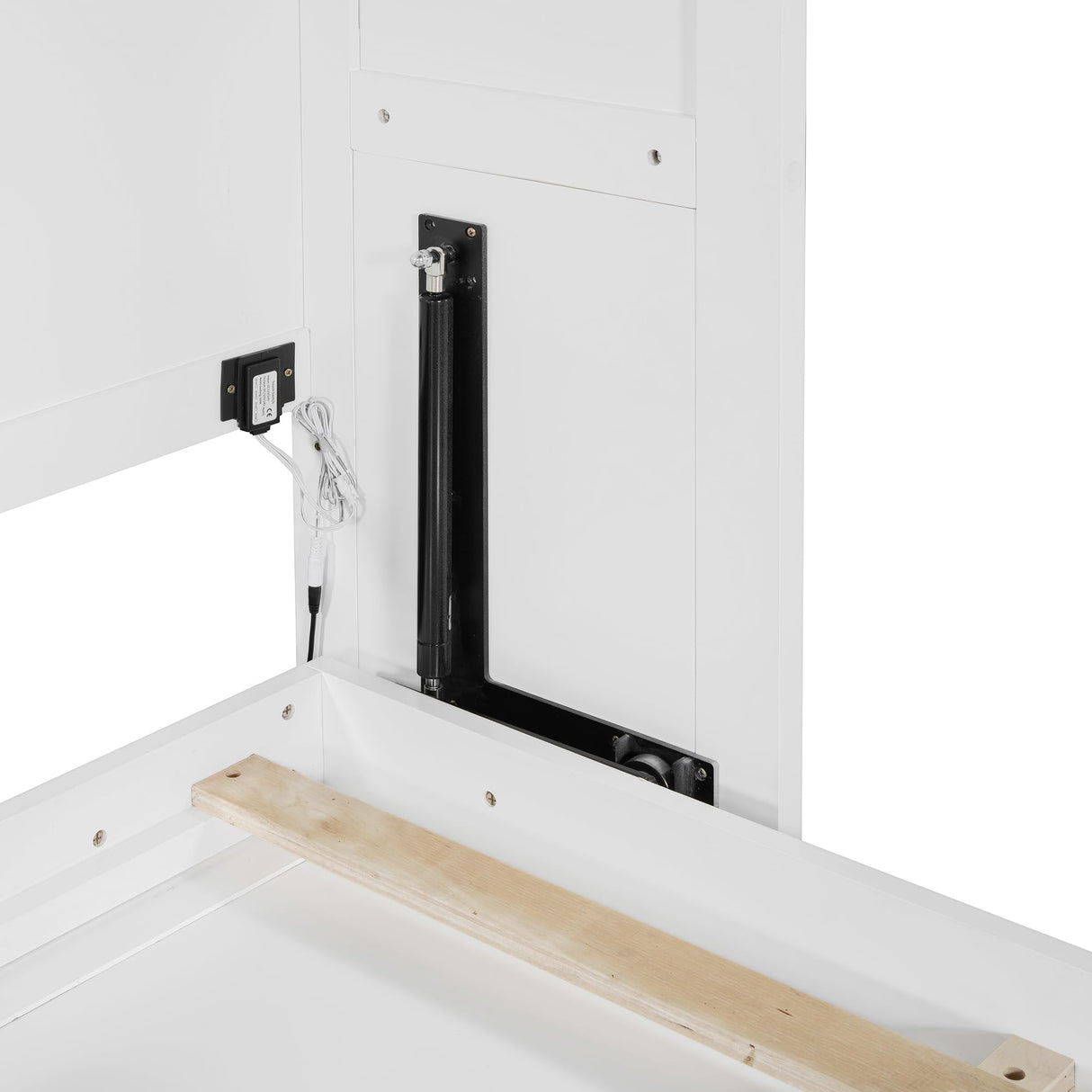 Queen Size Murphy bed with Storage Top Shelf & LED Lights, Horizontal Foldable Wall bed Frame Modern Design for Small Space Living Room Study Bedroom, No Box Spring Needed (White Style1, Queen) THINK 30