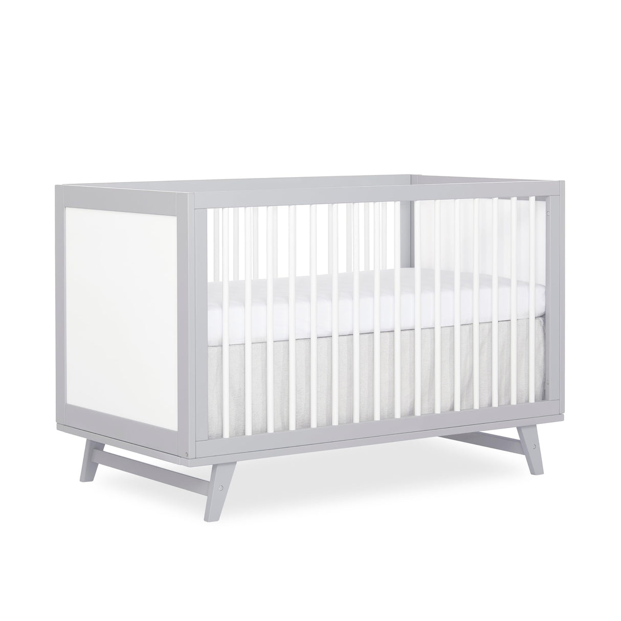 Dream On Me Carter 5-in-1 Full Size Convertible Crib / 3 Mattress Height Settings/JPMA Certified/Made of New Zealand Pinewood/Sturdy Crib Design, Grey & White Dream On Me