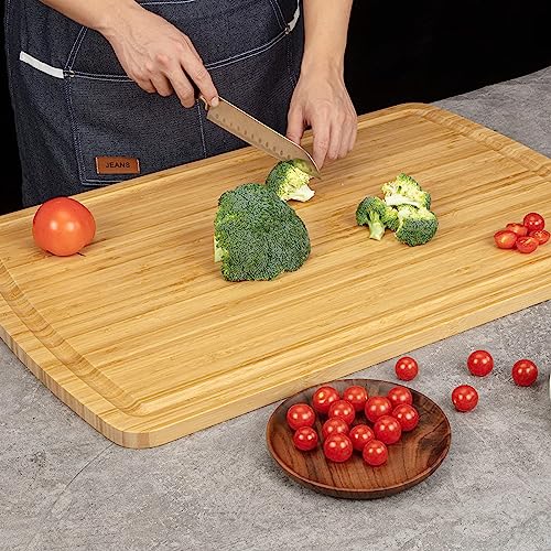 GaoMon 30" Extra Large Bamboo Cutting Board, XXXL Wood Cutting Board for Stove Top, Noodle Board, Over the Sink Cutting Board, Turkey Carving Board, Chopping Board for Meat Vegetables Cheese GAOMON