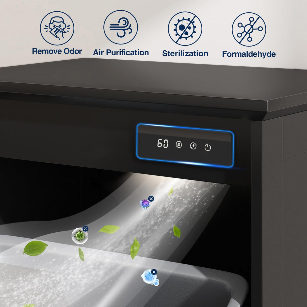 FiveWillowise Tilt Out Trash Cabinet, Kitchen Trash Can Cabinet w/Negative ion and deodorizing Function, Dog Proof 10 Gallon Garbage Can Cabinet for Kitchen, Bathroom, Living Room, Black FiveWillowise