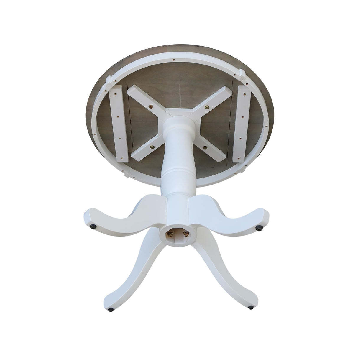 IC International Concepts Round Top Pedestal Dining Table, 30", White/Heather Gray IC International Concepts