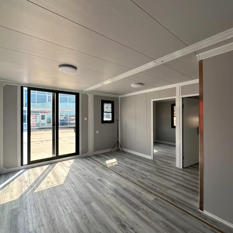 Tiny Homes Prefab House Folding Prefabricated Home with 3 Bedroom Full Equiped Bathroom Kitchen Prefabricated Container House for Adults Living Foldable Mobile Home with Steel Frame Generic