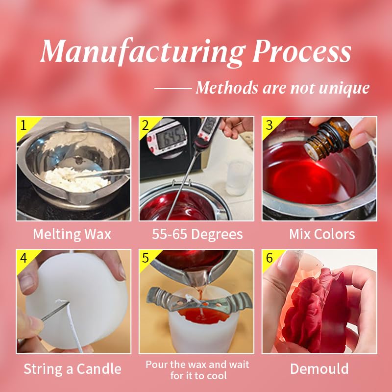 MGLIFEUL 8Pcs Rose Flower Tulip Peony Heart Candle Soap Wax Mold Valentine Day Silicone for Small Butter Candles Chocolate Making Molds Silicones Shapes Moldes De Rosas Silicona para Velas MGLIFEUL